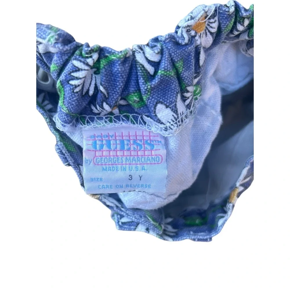 VTG Guess Floral Daisies Baby Toddler Denim Skirt Size 3T Cotton HTF Made in USA